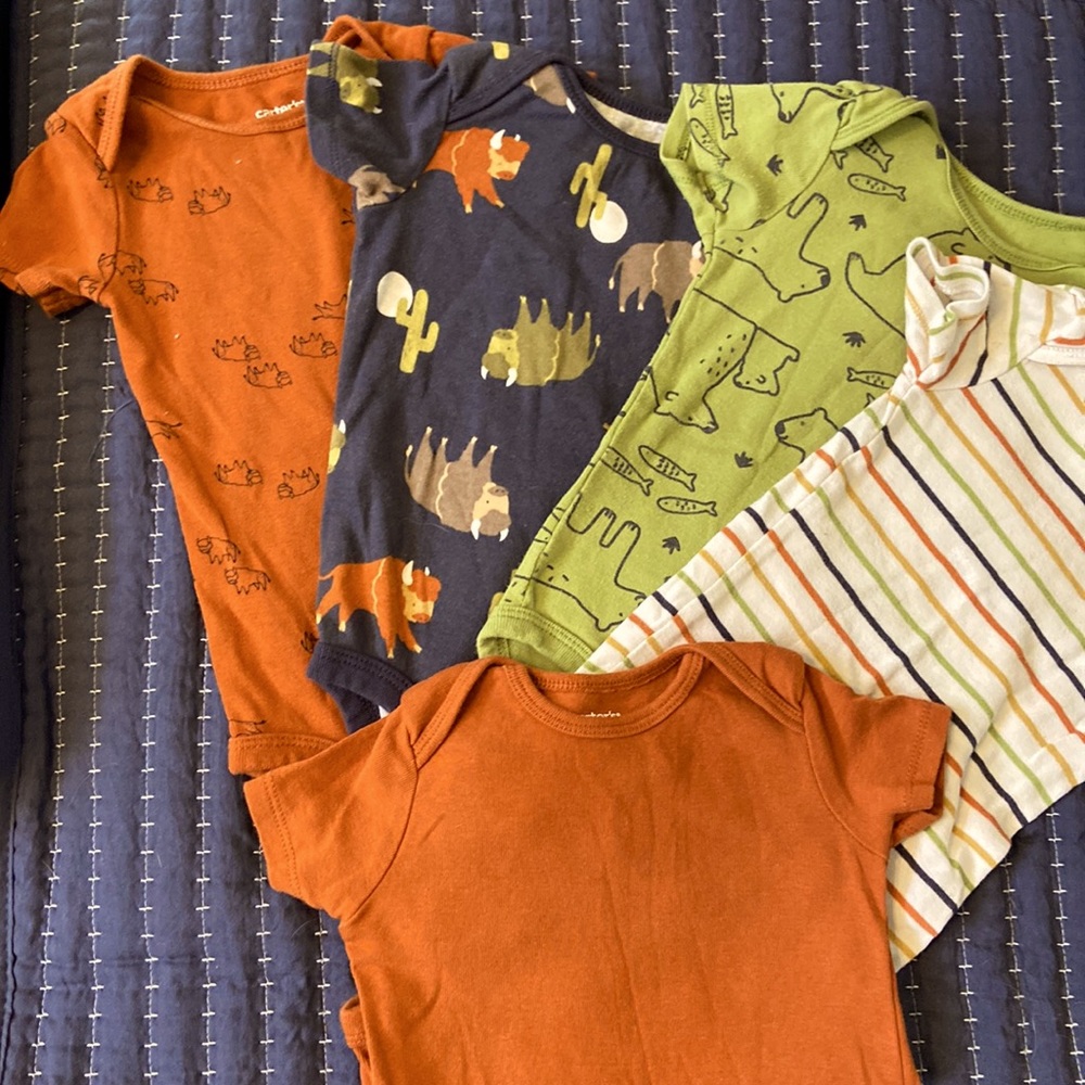5 Piece Onesie Set Buffalo Country 12m Toddler Boy